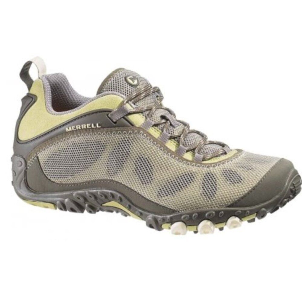 Merrell Chameleon Arc Women's Size 10 Hiking Shoes Olive Grey Lime Green Vibram